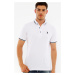 T8586 DEWBERRY MEN'S POLO NECK T-SHIRT-WHITE