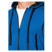 Modrá pánska mikina na zips s kapucňou Ombre Clothing B1076