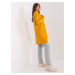 Long mustard cardigan with cotton