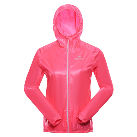 Women's ultra-light jacket with impregnation ALPINE PRO BIKES neon knockout pink