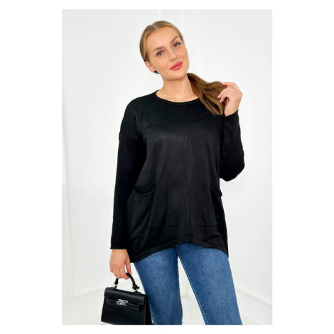 Sweater with front pockets black