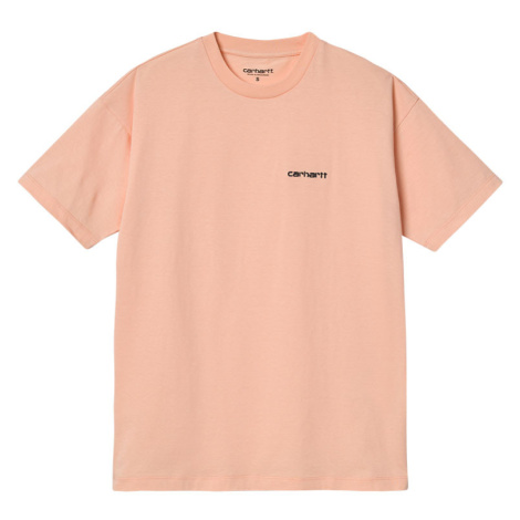 Carhartt WIP W S/S Script Embroidery T-S Grapefruit Dámske - Tričká Carhartt WIP - Ružová - I029