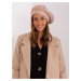 Beige women's beret with rhinestones