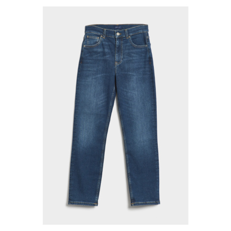 DŽÍNSY GANT CROPPED SLIM JEANS DARK BLUE BROKEN IN