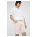Rifľové krátke nohavice Levi's pánske, ružová farba