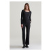 TRIČKO GANT SLIM COT/ELA LS SCOOP NECK TOP BLACK