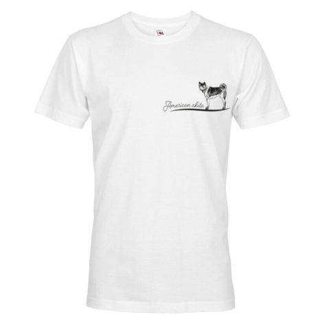 Pánské tričko s potlačou plemena American Akita - pre milovníkov psov