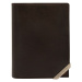 Dark brown and brown men's genuine leather wallet