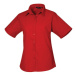 Premier Workwear Dámska košeľa s krátkym rukávom PR302 Red -ca. Pantone 200