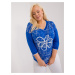 Cobalt blue women's neckline blouse