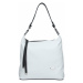 Dámska kožená kabelka Facebag Fionna - bielo-čierna