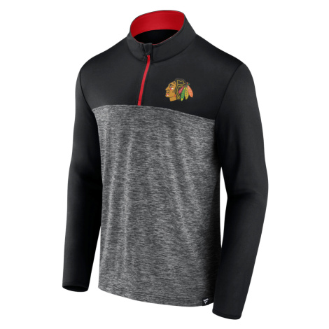 Chicago Blackhawks pánska mikina Iconic Defender 1/4 Zip black