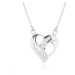Strieborný náhrdelník 925, prívesok srdca - zatočené línie, číre zirkóny