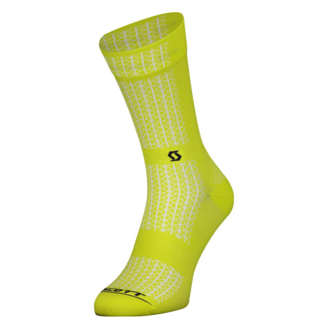 SCOTT Cyklistické ponožky klasické - PERFORMANCE CREW - čierna/žltá