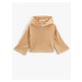 Koton Basic Crop Hooded Sweatshirt Soft Textured Ribbed Wide Sleeves