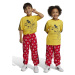 Detské bavlnené tepláky adidas x Disney červená farba, vzorované