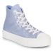 Converse  CHUCK TAYLOR ALL STAR LIFT PLATFORM SUEDE SHIMMER  Členkové tenisky Modrá