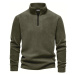 49143 Dewberry Half Zipper Stand Collar Mens Fleece-OPEN KHAKI