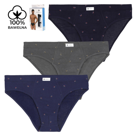 Pánske bavlnené slipy Moraj 3-Pak BMM181 Farba: Čierna