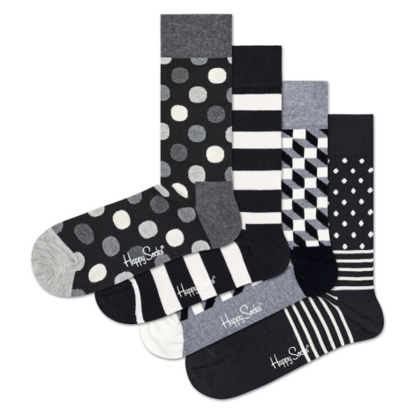 Happy Socks Ponožky  sivá / čierna / biela