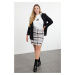 Trendyol Curve Multicolored Women's Plaid/Checked Woven Plus Size Skirt