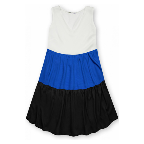 Letné šaty z viskózy biela/modrá/čierna