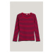 TRIČKO GANT SLIM STRIPED 1X1 RIBBED LS T-SHIRT RUBY RED