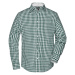 James & Nicholson Pánska kockovaná košeľa JN617 - Lesná zelená / biela