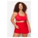 Trendyol Curve Red Short Skirt Bikini Bottom