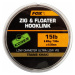 Fox edges zig & floater hooklink trans khaki 100 m-priemer 0,28 mm / nosnosť 5,44 kg