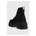 Topánky Tommy Jeans LACE UP FESTIV BOOTS dámske, čierna farba, EN0EN02133
