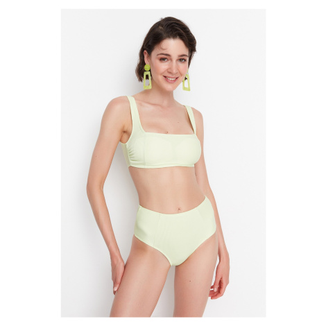 Trendyol Mint Textúrované Bikiny s Vysokým Pásom