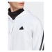 Adidas Mikina Future Icons 3-Stripes Full-Zip Hoodie IC8258 Biela Regular Fit