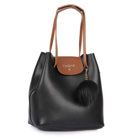 Capone Outfitters Capone Padova Leather Women's Shoulder Bag, Black