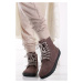Hnedé kožené členkové barefoot topánky Winter 2.0. Neo