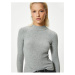 Koton High Collar Basic Knitwear Sweater Ribbed Long Sleeve