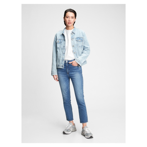 GAP Modré dámské džíny high rise cigarette jeans with secret smoothing pockets with W