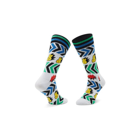 Happy Socks Vysoké pánske ponožky ATSPE29-1300 Biela