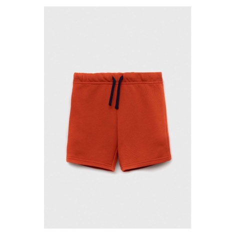 Bavlnené šortky United Colors of Benetton oranžová farba, jednofarebné, nastaviteľný pás