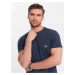 Ombre Men's casual t-shirt with patch pocket - navy blue