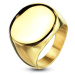 Prsteň z chirurgickej ocele zlatej farby s kruhom, lesklý - Veľkosť: 68 mm