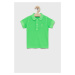 Detská bavlenná polokošeľa United Colors of Benetton zelená farba, jednofarebný