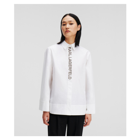 Košeľa Karl Lagerfeld Embellished Placket Shirt Biela