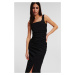 Šaty Karl Lagerfeld Gathered Stretch Dress Black