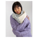 Women's checkered winter scarf Ecru-blue