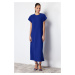 Trendyol Blue A-line Short Sleeve Midi Woven Dress