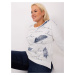 Ecru women's blouse plus size with print