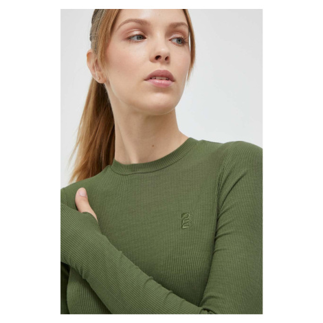 Tričko s dlhým rukávom P.E Nation Free Play dámsky, zelená farba