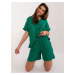 Dark green women's summer set with slit