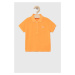 Detská bavlenná polokošeľa United Colors of Benetton oranžová farba, jednofarebný